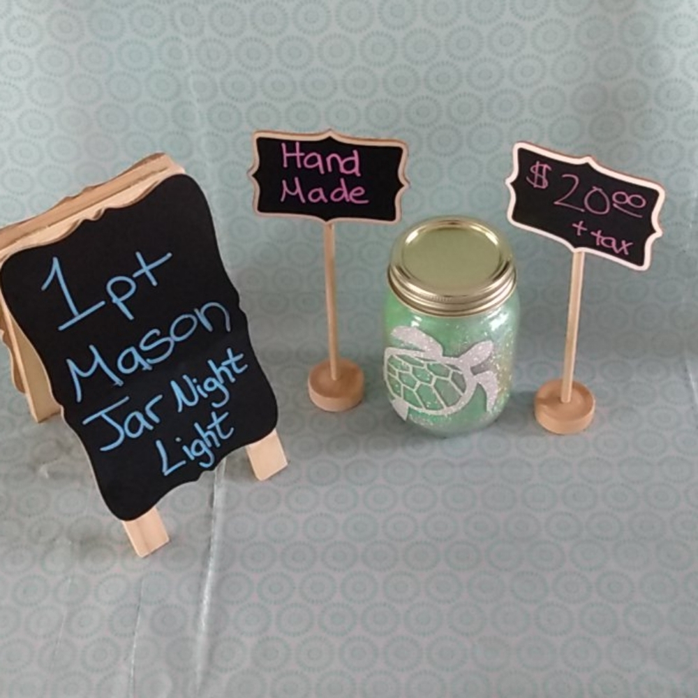1 pint Mason Jar Night Light with lights